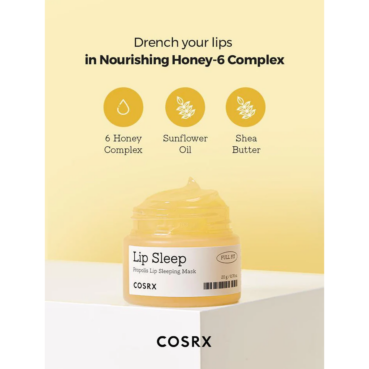 Drench your lips
in Nourishing Honey-6 Complex