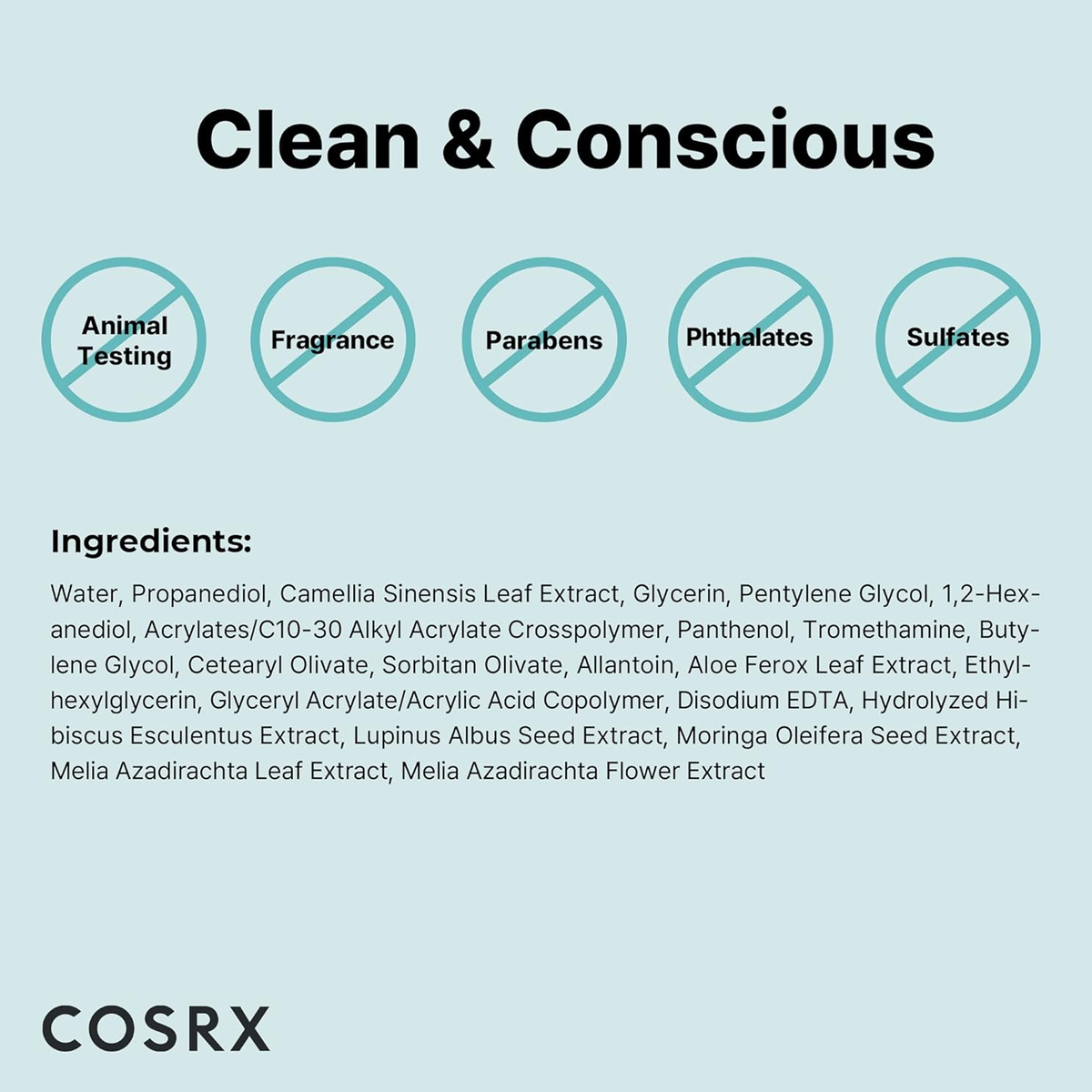 COSRX Hydrium Green Tea Aqua Soothing Gel Moisturizer - Clean & Conscious