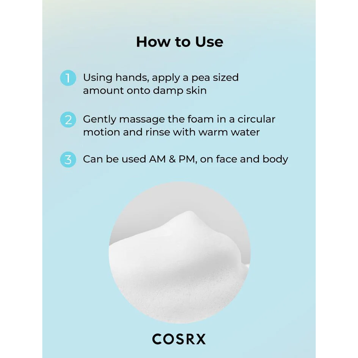 COSRX Low pH Good Morning Gel Cleanser 150mL - How To Use