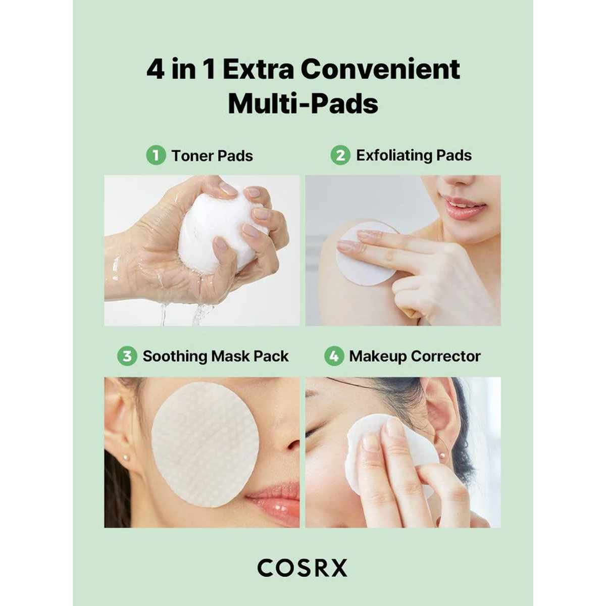 COSRX One Step Green Hero Exfoliating Pad - 4 in 1 Extra Convenient Multi-pads