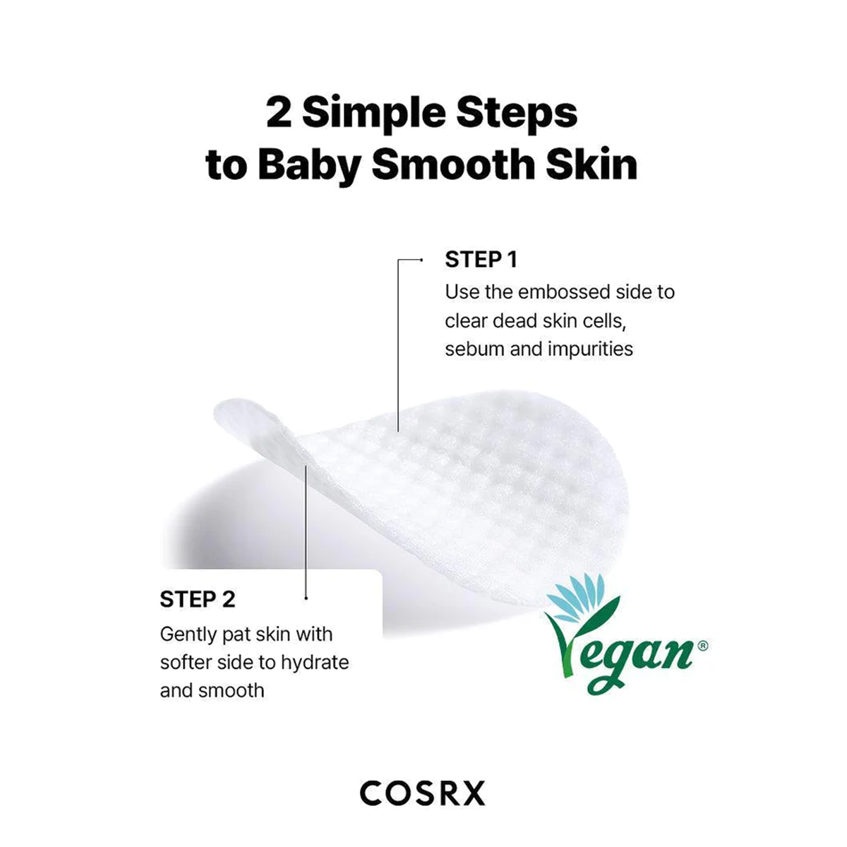 COSRX One Step Green Hero Exfoliating Pad - 2 Simple Steps to Baby Smooth skin