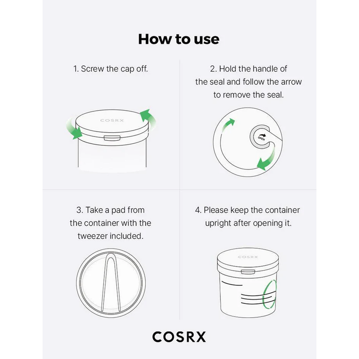 COSRX One Step Green Hero Exfoliating Pad - How to use