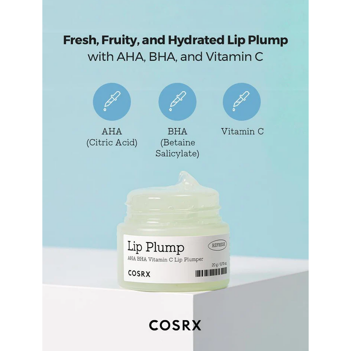 COSRX Refresh aha bha Vitamin c Lip Treatment - Fresh, Fruity, and Hydrated Lip Plump with AHA, BHA, and Vitamin C