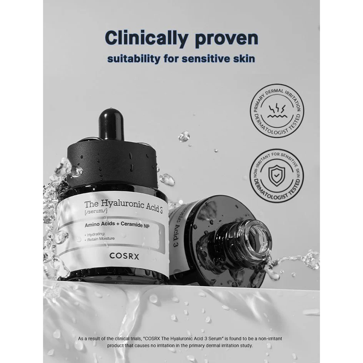 COSRX The Hyaluronic Acid 3 Serum - Clinically proven suitability for sensitive skin
