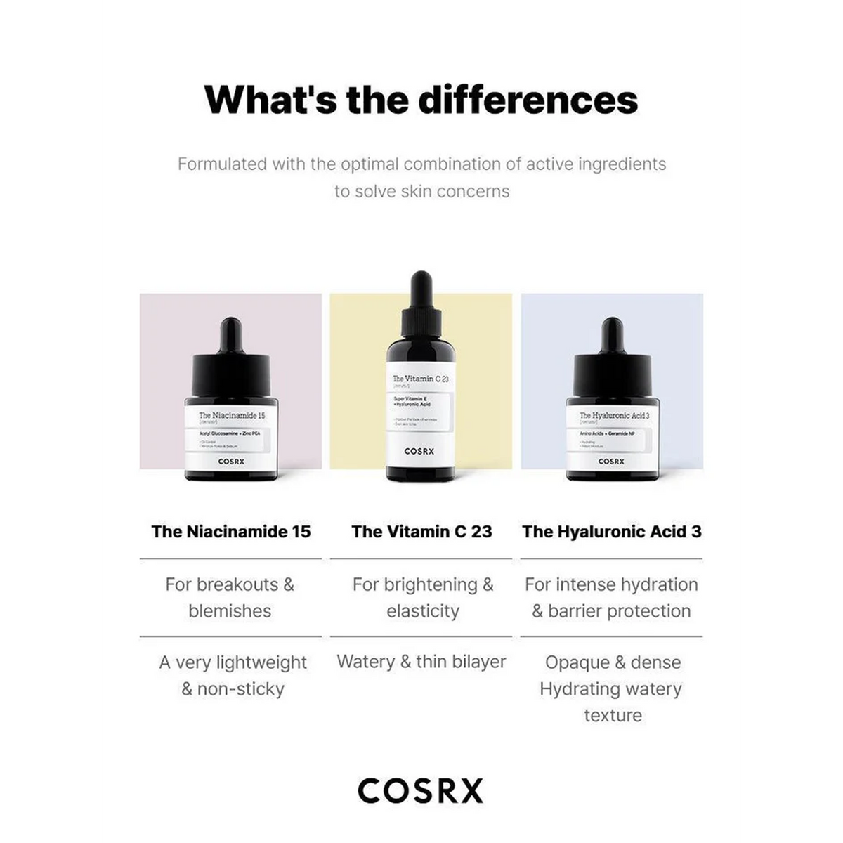 COSRX The Hyaluronic Acid 3 Serum - What's The Differences 
