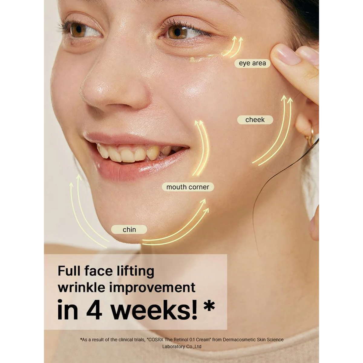 Full face lifting wrinkle improvement in 4 weeks!
