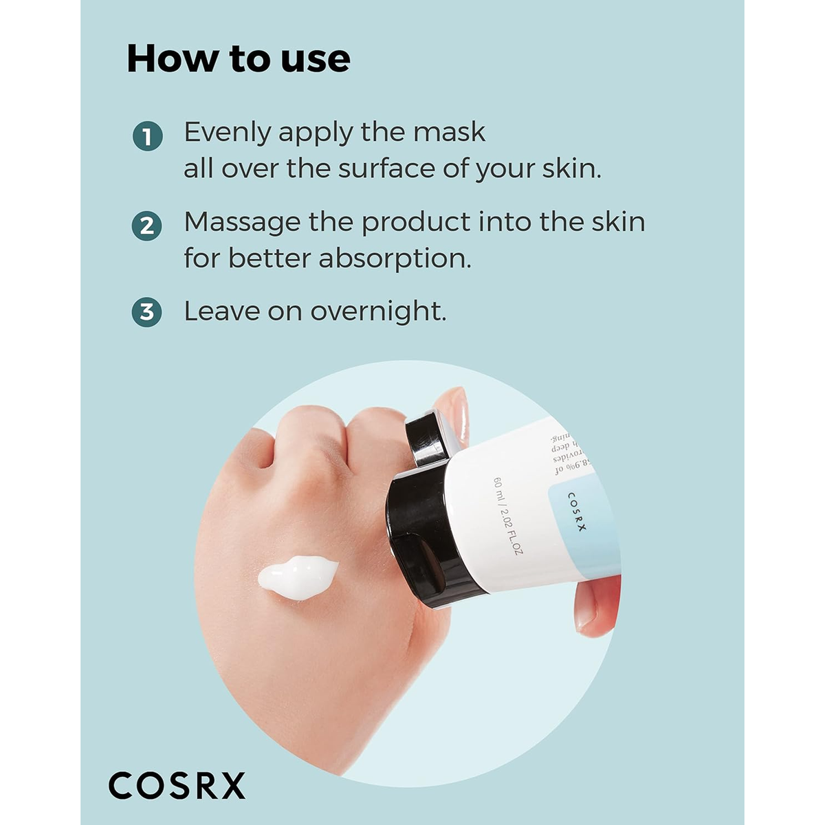 COSRX Ultimate Nourishing Rice Spa Overnight Mask - How to use