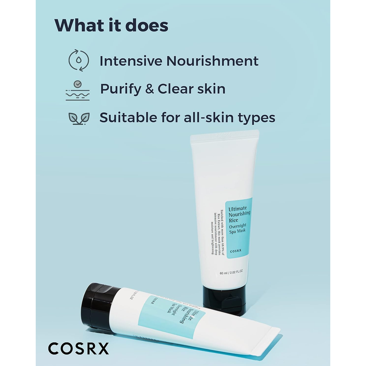 COSRX Ultimate Nourishing Rice Spa Overnight Mask - What it does