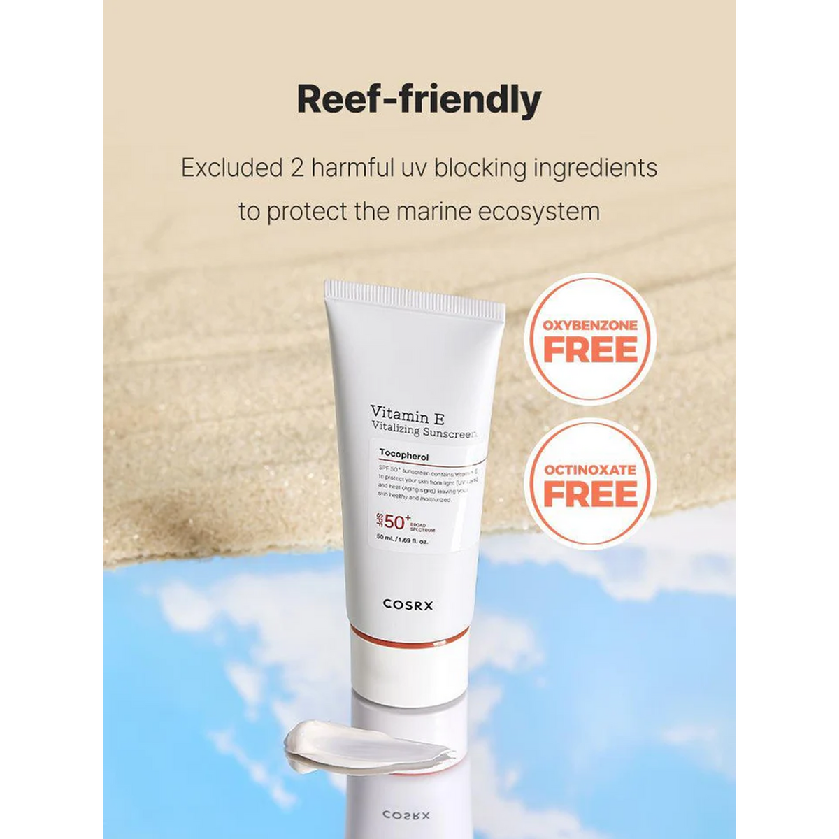 COSRX Vitamin e Vitalizing Sunscreen spf 50+ - Reef-friendly