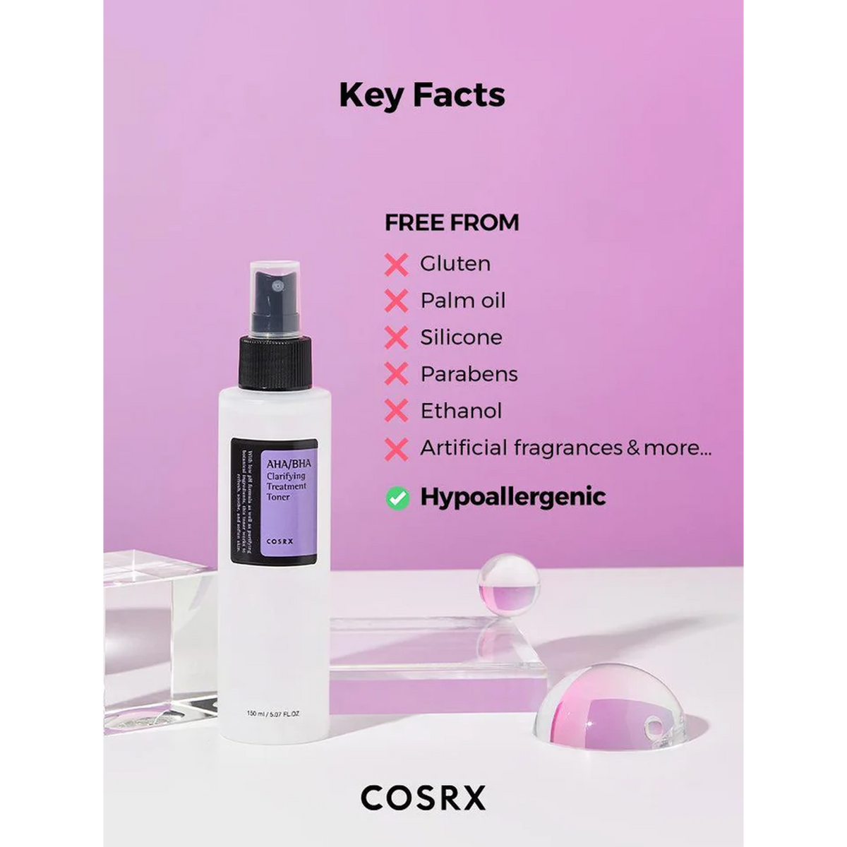 COSRX aha/bha Clarifying Treatment Toner - Key Facts