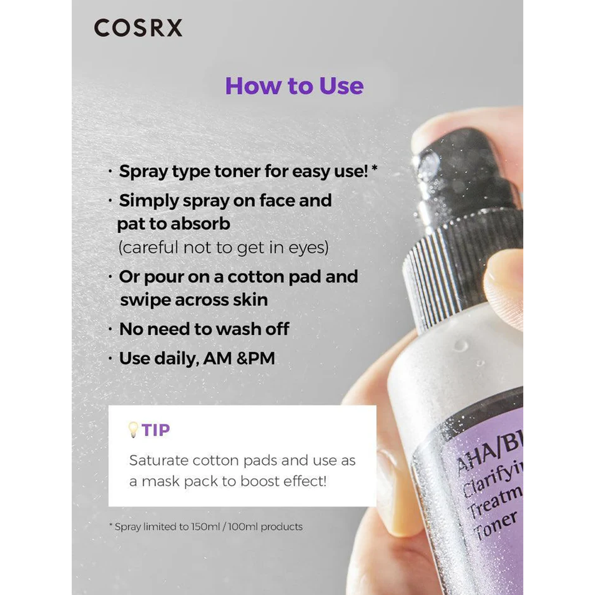 COSRX aha/bha Clarifying Treatment Toner  - How To Use