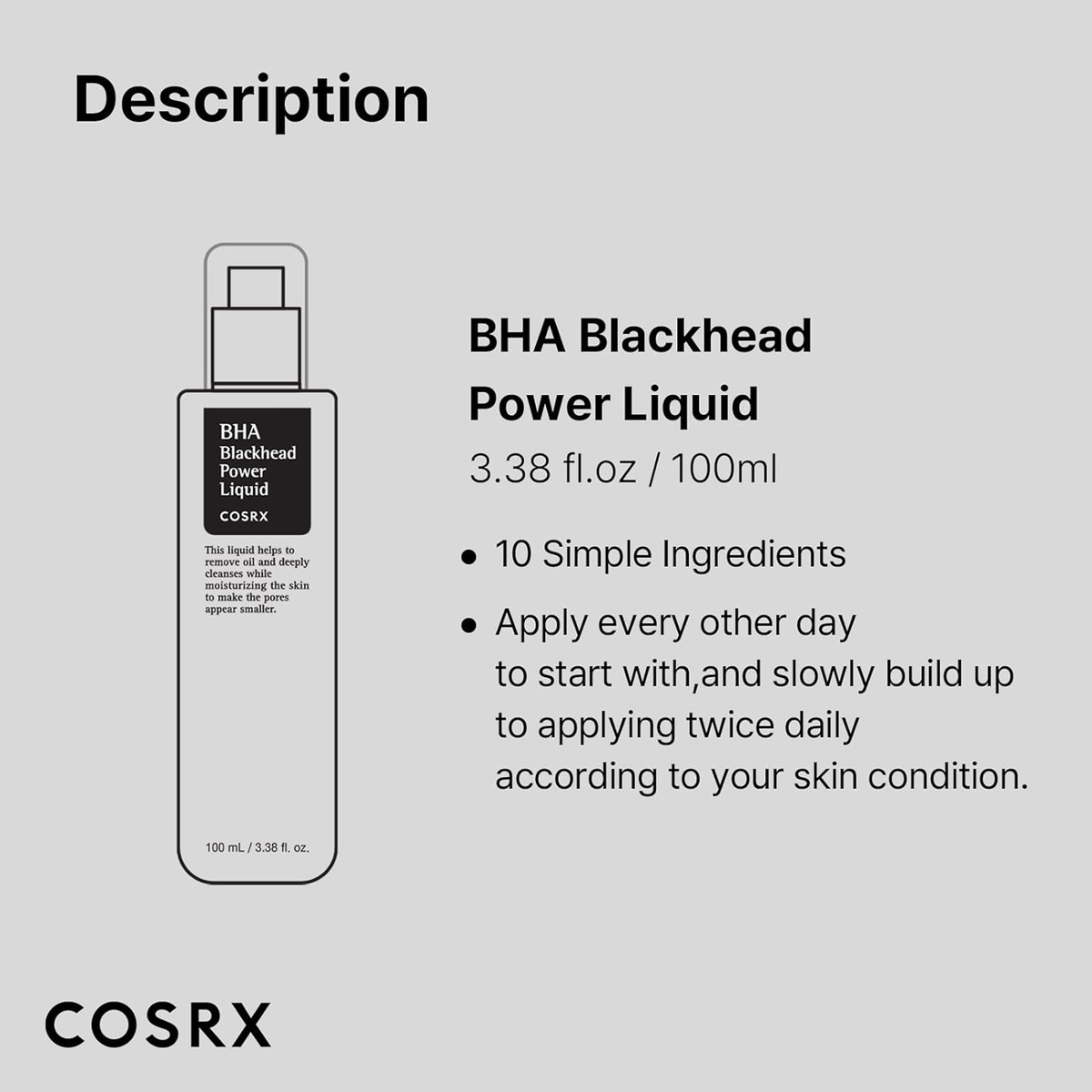 COSRX bha Blackhead Power Liquid Exfoliating Toner - Description