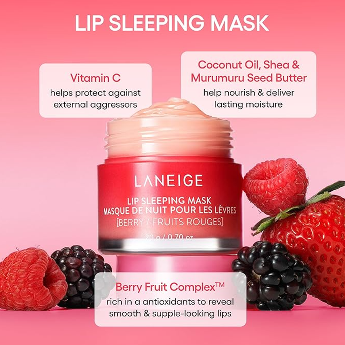 Laneige Lanning Raspberry Lip Sleeping Mask 20 gm