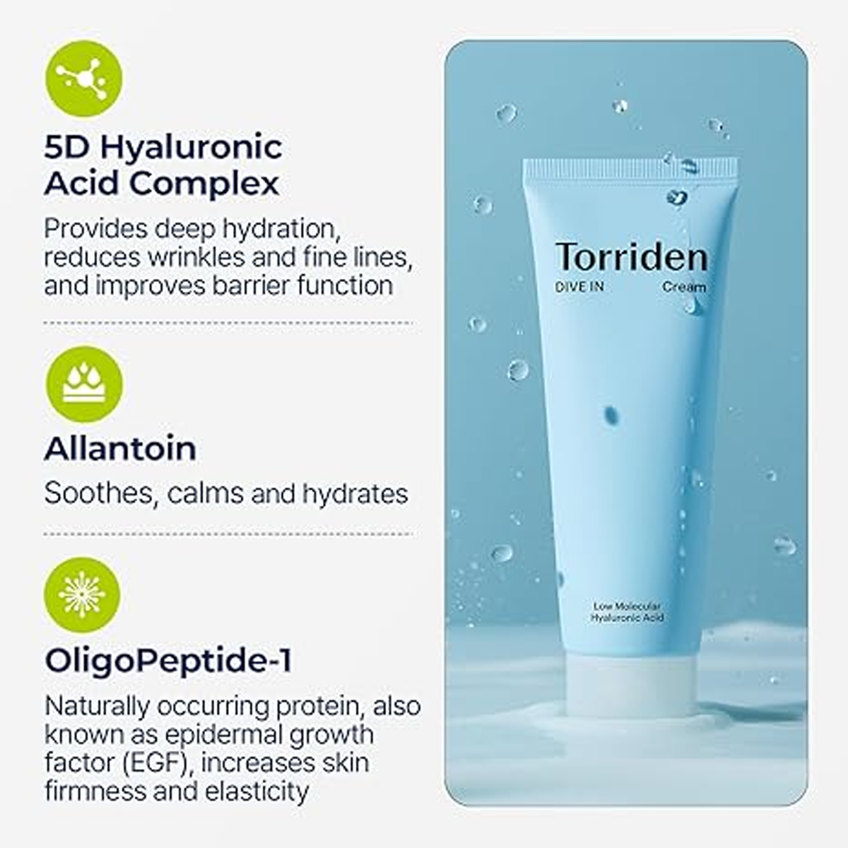 Torriden dive-in Low Molecular Hyaluronic Acid Cream - 80ml