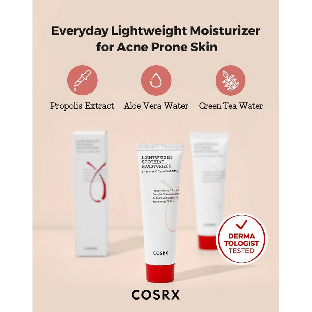 Lightweight moisturizer for acne-prone skin, featuring Centella AC-Rx Complex for soothing and revitalizing without greasiness.